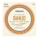 Daddario   EJ61  5-String Banjo, Nickel, Medium, 10-23