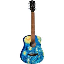 Luna   SAFSTR  Safari Starry Night Travel Guitar w/Bag