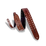 Levy's   M12TTV-BRN  Tiger Tooth Punch Out Premier Guitar Strap Brown