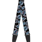 Buckle-Down   GS-WDY063  STITCH POSES HIBISCUS SKETCH BLACK GRAY BLUE