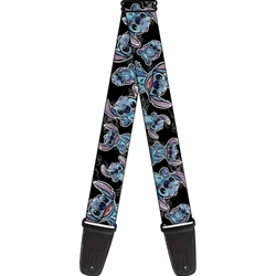 Buckle-Down   GS-WDY063  STITCH POSES HIBISCUS SKETCH BLACK GRAY BLUE