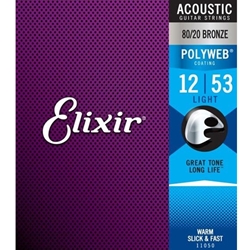 Elixir   11050  Light Acoustc 80/20 Bronze Polyweb Strings