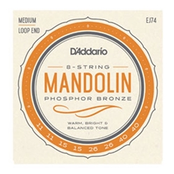 Daddario   EJ74  Mandolin Strings, Phosphor Bronze, Medium 11-40